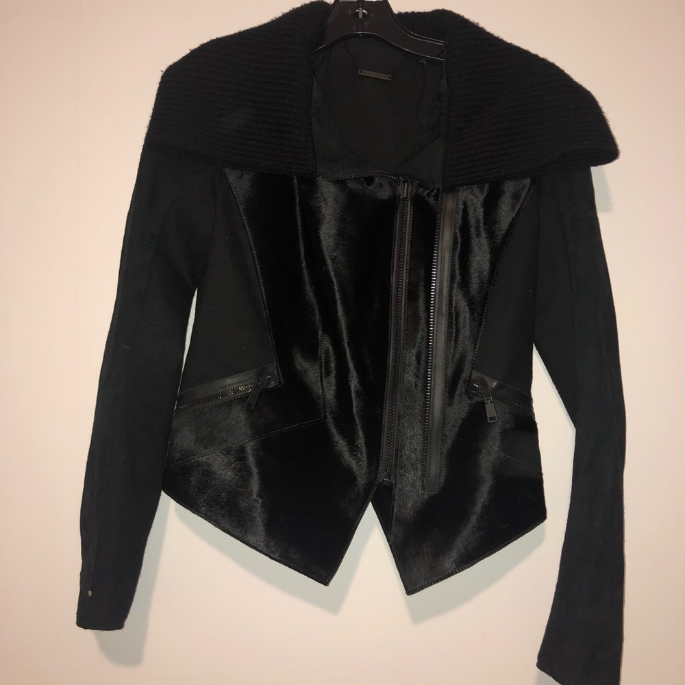 Elie Tahari Lamb, and Fur, Black Jacket